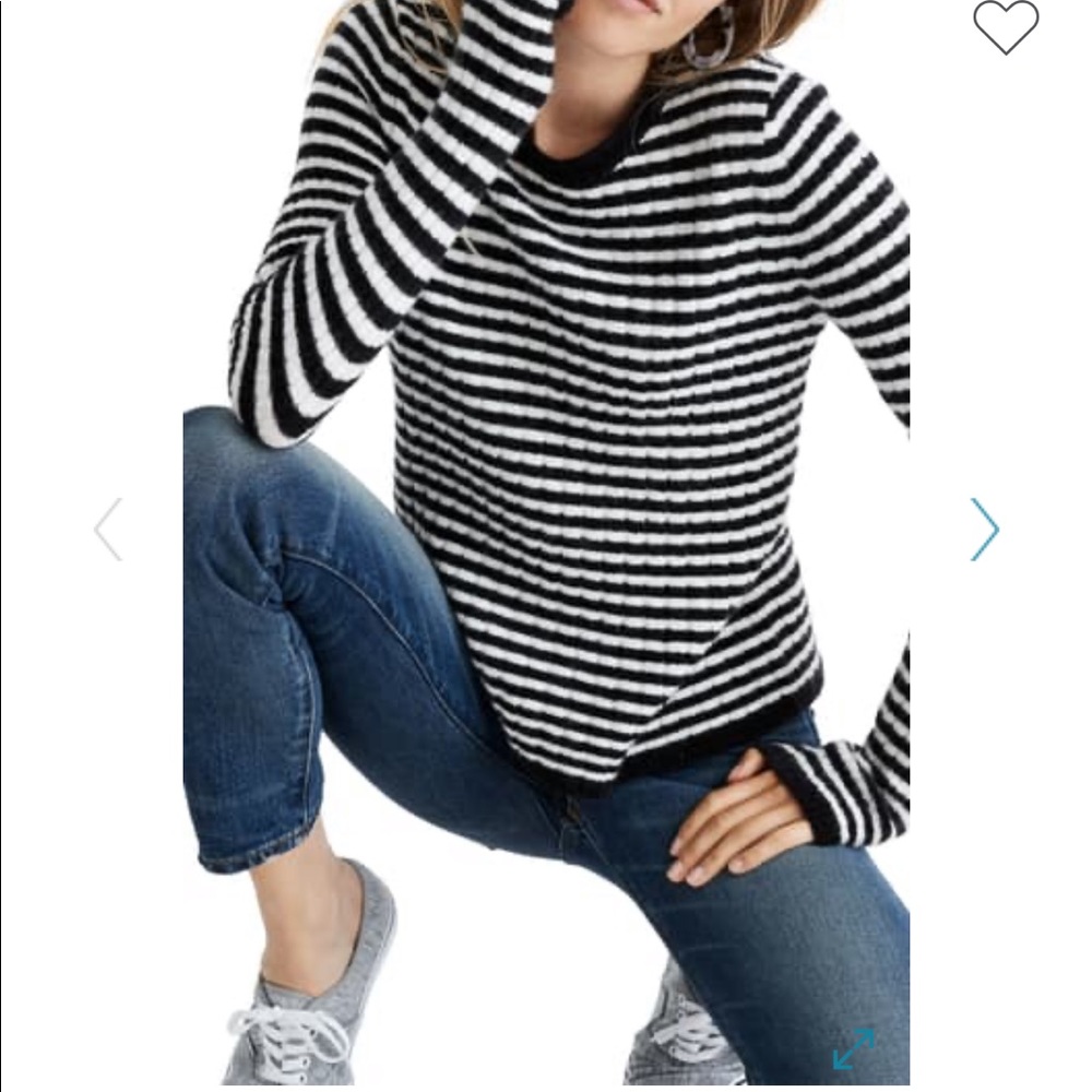 NWT Madewell Colette Striped Wool Blend Sweater